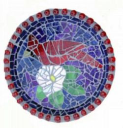 mosaic birdbath cardinal